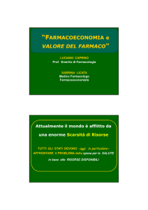 “FARMACOECONOMIA e VALORE DEL FARMACO