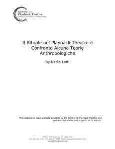 Il Rituale nel Playback Theatre e Confronto Alcune Teorie