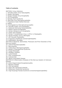 Table of contents SECTION I Virus infections 1