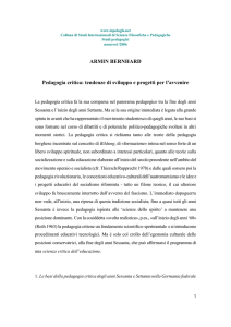 Pedagogia critica: tendenze di sviluppo e progetti per l