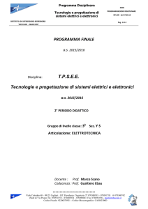 Tecnologie e progettazione di sistemi Elettrici ed Elettronici