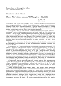 Gli anni dello “sviluppo autonomo”del Mezzogiorno e della Sicilia