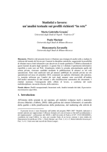 Statistici e lavoro: un`analisi testuale sui profili