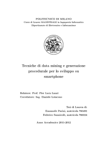Tecniche di data mining e generazione procedurale per lo sviluppo