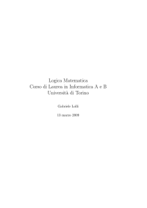 Logica Matematica - Dipartimento di Matematica e Informatica