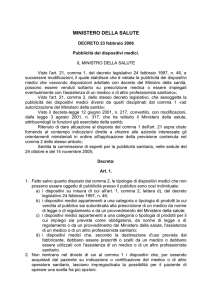 Decreto 23 febbraio 2006 su: Pubblicità dei
