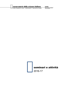 seminari e attività 2016-17 - Conservatorio della Svizzera Italiana