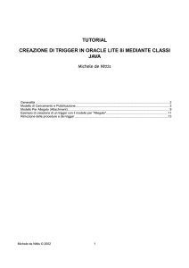Creazione di trigger in Oracle Lite 8i mediante cassi Java