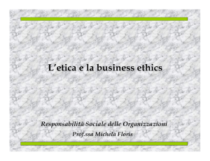 L`etica e la business ethics - Università degli Studi di Cagliari