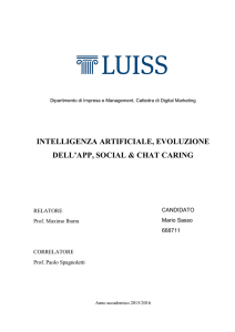 INTELLIGENZA ARTIFICIALE, EVOLUZIONE DELL`APP, SOCIAL