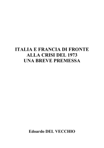 italia e francia di fronte alla crisi del 1973 una breve premessa