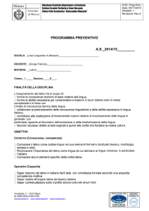 Programma preventivo - Liceo Linguistico "A.MANZONI"