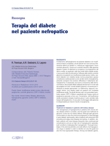 Terapia del diabete nel paziente nefropatico