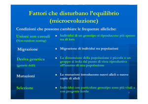 Fattori che disturbano l`equilibrio (microevoluzione)