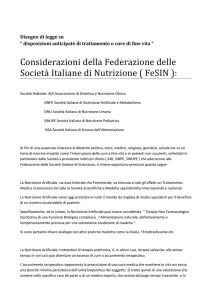 Considerazioni della Federazione delle Società Italiane di