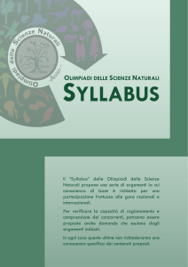 Syllabus - Olimpiadi delle Scienze Naturali