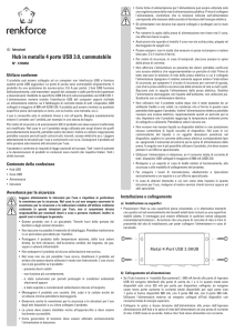 Hub in metallo 4 porte USB 3.0, commutabile