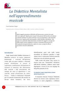 La Didattica Mentalista nell`apprendimento musicale