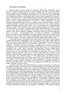 1 FILOLOGIA E FILOSOFIA Quando Friedrich Nietzsche muore il 25