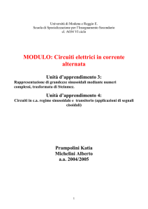 MODULO: Circuiti elettrici in corrente alternata