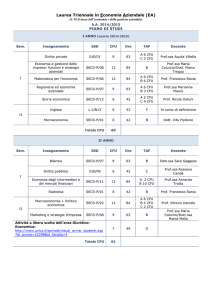 Laurea Triennale in Economia Aziendale (EA)