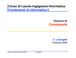 Dimensione dell`input - Dipartimento di Informatica e Automazione