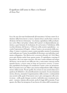 Il significato dell`uomo in Marx e in Husserl di Enzo Paci