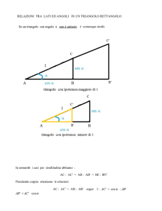 RELAZIONI TRA LATI ED ANGOLI IN UN TRIANGOLO