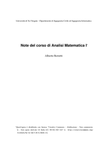 Note del corso di Analisi Matematica I