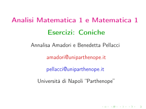 Analisi Matematica 1 e Matematica 1 Esercizi: Coniche