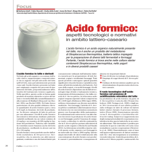 Acido Formico: aspetti tecnologici e normativi in ambito lattiero