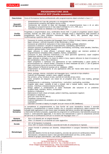 PROGRAMMATORE JAVA ORACLE OCP (livello avanzato)