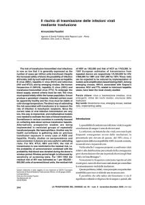 Il rischio di trasmissione delle infezioni virali
