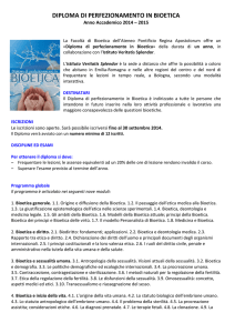 Programma Bioetica 14-15 - Ordine dei Medici di Bologna