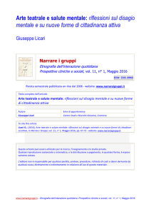 Arte teatrale e salute mentale: riflessioni sul disagio mentale e su