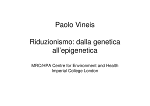 Epidemiologia genetica ed epigenetica Paolo Vineis