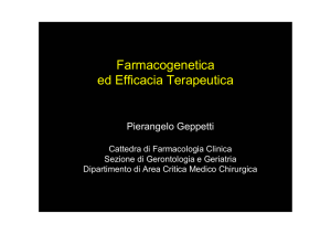 Farmacogenetica ed Efficacia Terapeutica