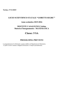 Classe: 5 SA - Liceo scientifico Gobetti Torino