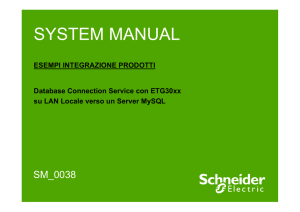 Database Connection Service con ETG30xx su