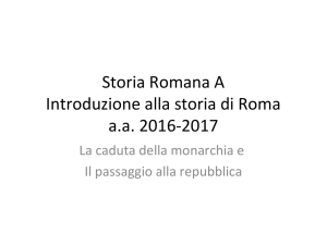Storia Romana A Introduzione alla storia di