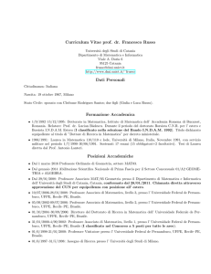 Curriculum Vitae prof. dr. Francesco Russo Dati Personali