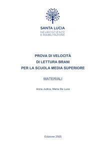 Prova Lettura Brani - Fondazione Santa Lucia