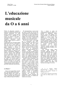 L`educazione musicale 0-6 anni