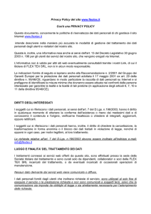 Privacy Policy del sito www.flextex.it Cos`è una PRIVACY POLICY