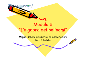 “L`algebra dei polinomi” Modulo 2
