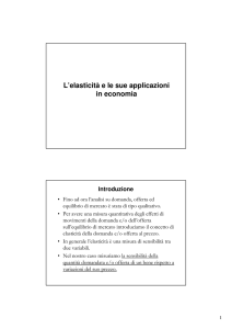 L`elasticità e le sue applicazioni in economia