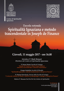 Spiritualità Ignaziana e metodo trascendentale in Joseph de Finance