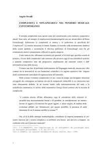 Angelo Orcalli, Complessità e non-linearità nel pensiero musicale