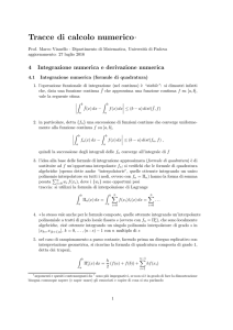 4. Integrazione numerica e derivazione numerica