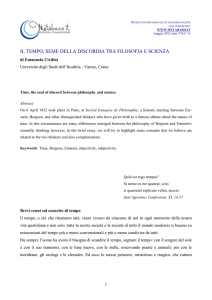 Il tempo, seme della discordia tra filosofia e scienza